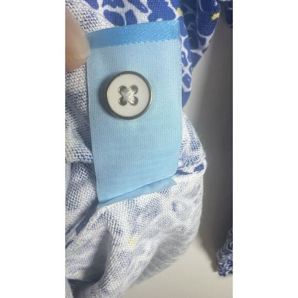 J. McLaughlin Lenny Stretchy Sweater Blue Celandine Floral Pullover Size XS EUC - Picture 7 of 8